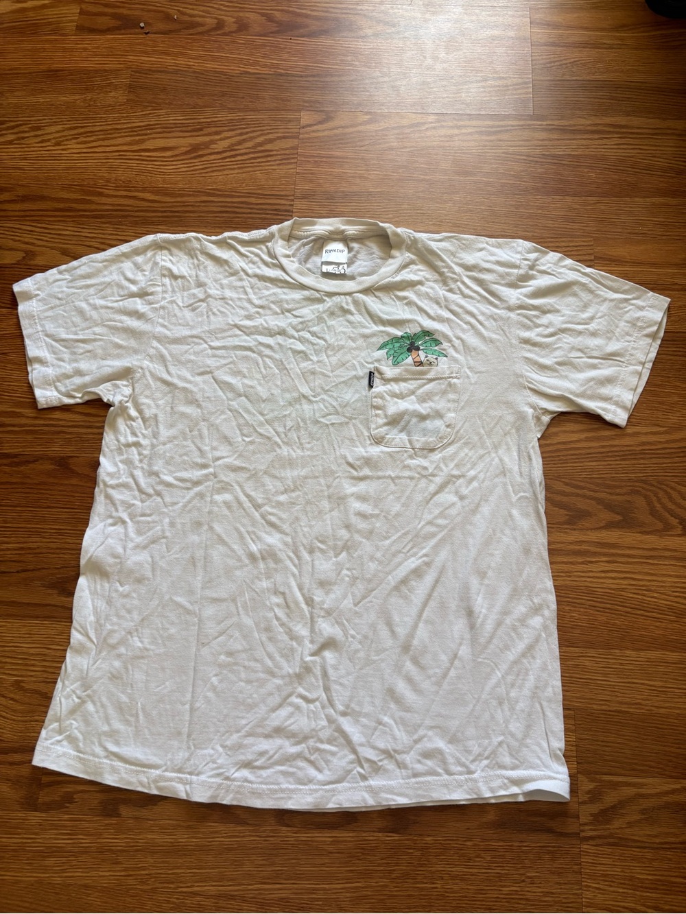 Ripndip White Short Sleeve Pocket Tee with Palm Tree Graphic
